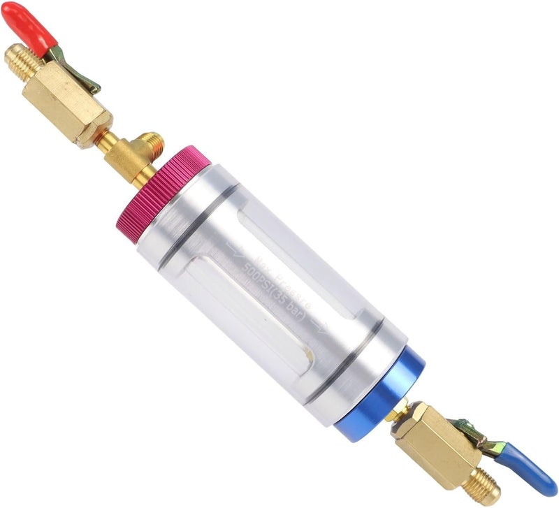 Cloudpower Car R134 Air Conditioning Hose Connector Tool Kit Coolant Oil Filling Analysis Filler Tool Charging Equipment With Observation Window Pressure Gauge For Automobile Maintenance Checks - Image 1